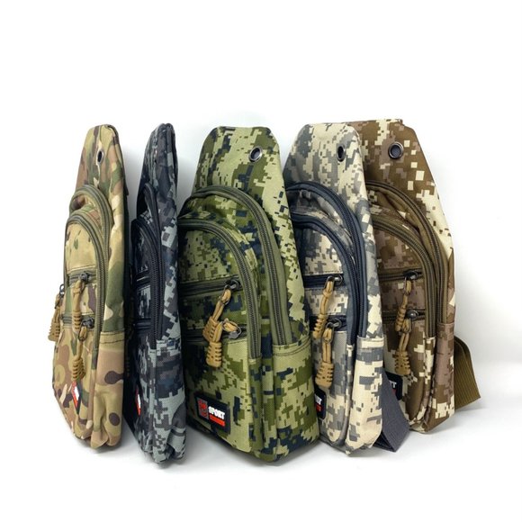 Messenger Bag Poly Sport 4 Zip Camo Green Unisex - Picture 5 of 5